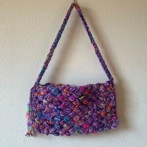 Purple and Pink Artisanal Shoulder Bag